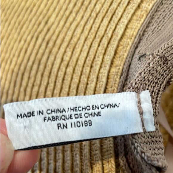 Elegant Tan Sun Hat with Black Band Nine West - Picture 8 of 9